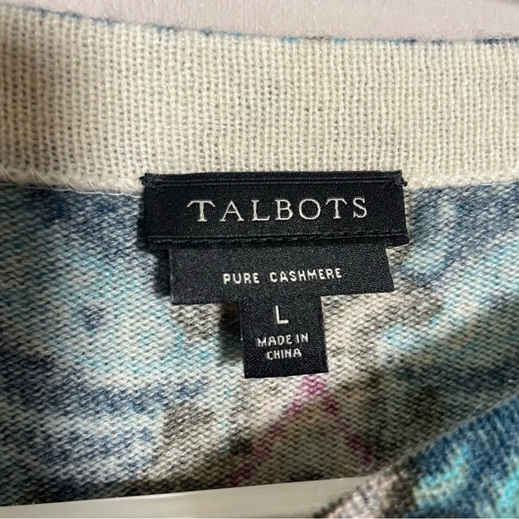 Talbots Audrey Pure Cashmere Sweater Paisley 3/4 Length Sleeves - Picture 10 of 11